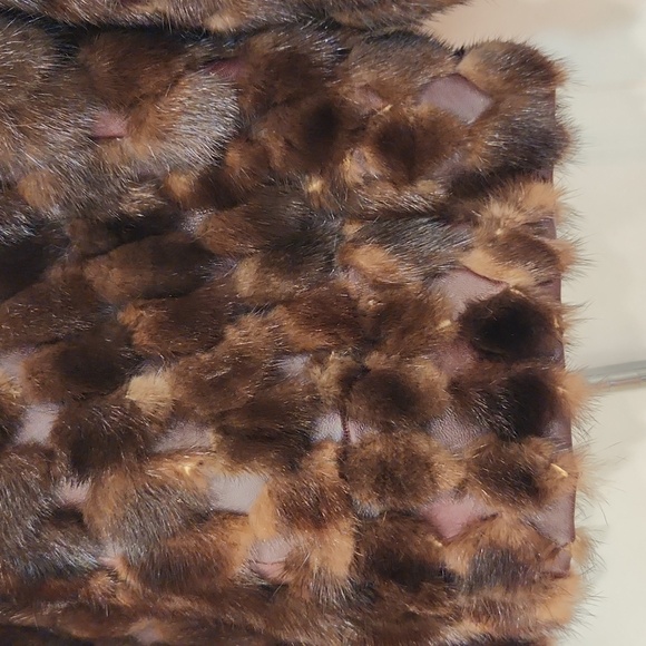 NWT Genuine Mink Fur Real Fox Fur Leather Coat  Only One Available - Picture 14 of 15